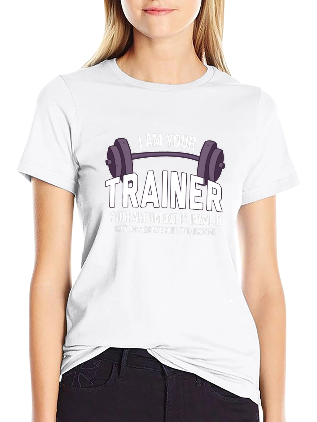 I AM YOUR TRAINER Black Graphic T-Shirt