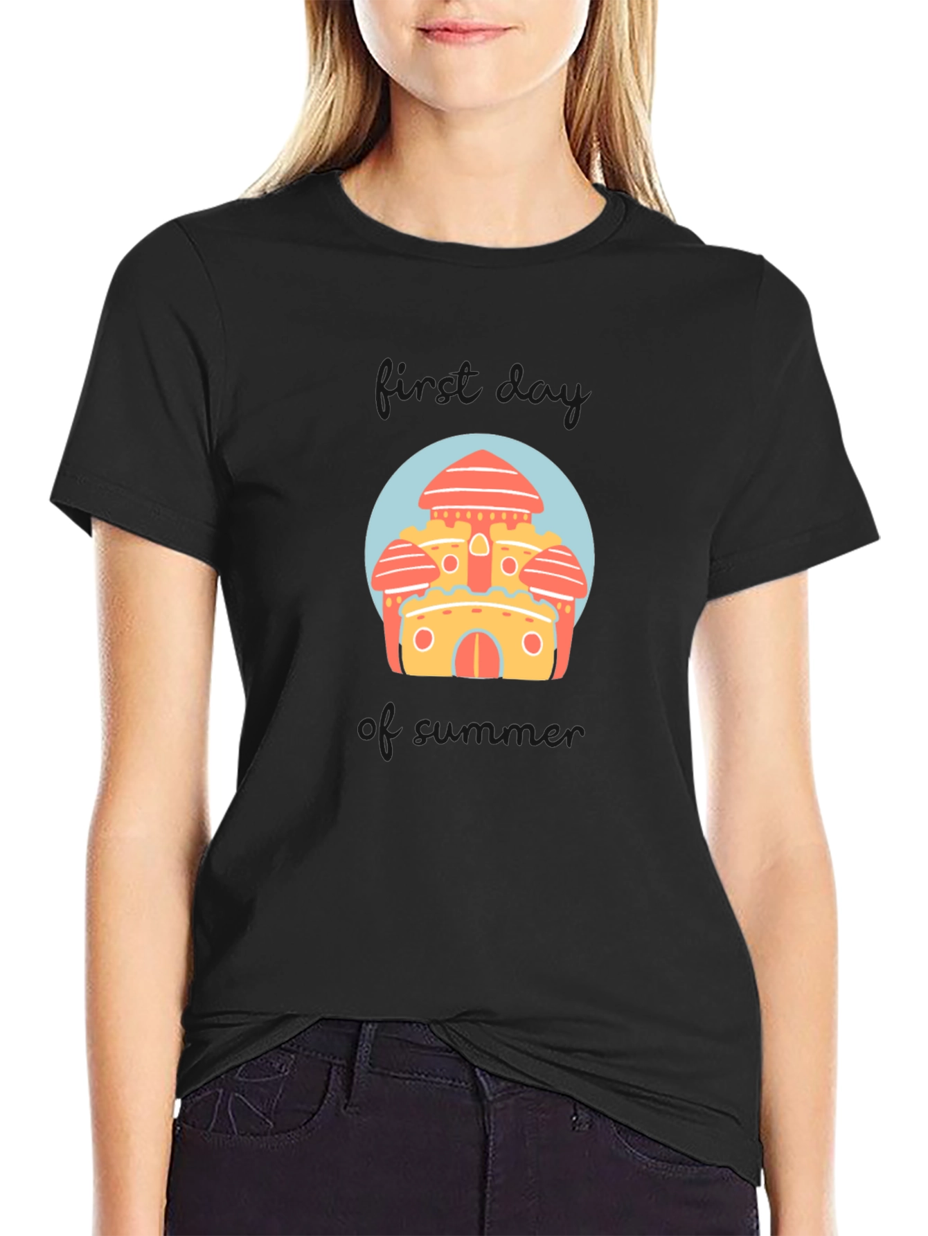 Fantasy Castle Graphic Tee -  Fun Novelty Design