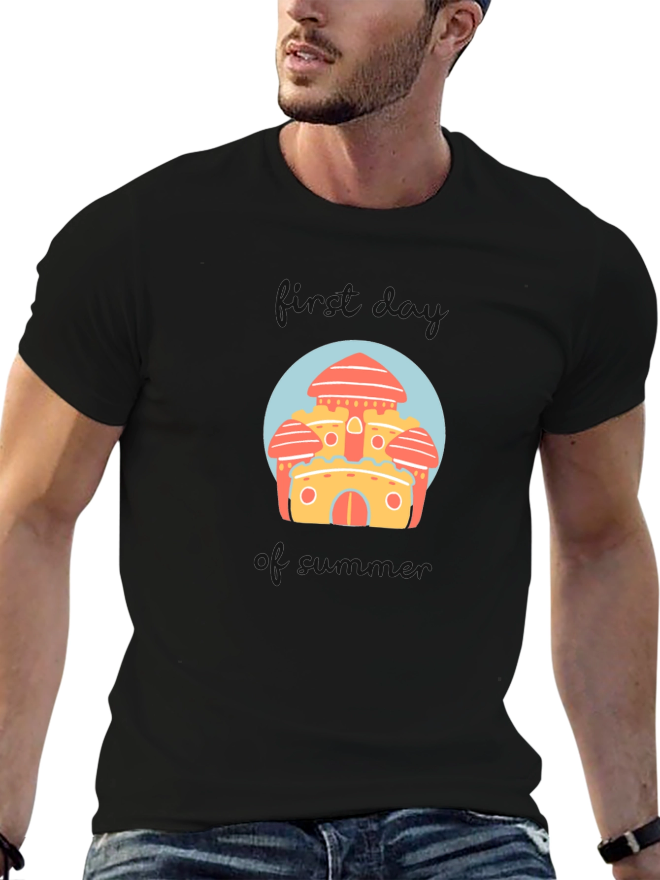 Fantasy Castle Graphic Tee -  Fun Novelty Design