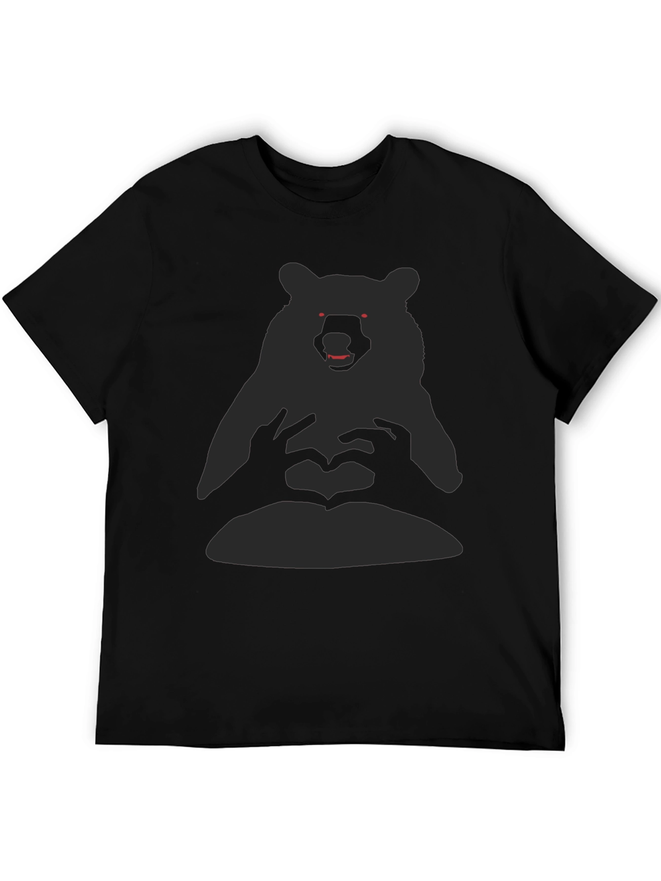 Bear Heart Hands Graphic Tee - Black