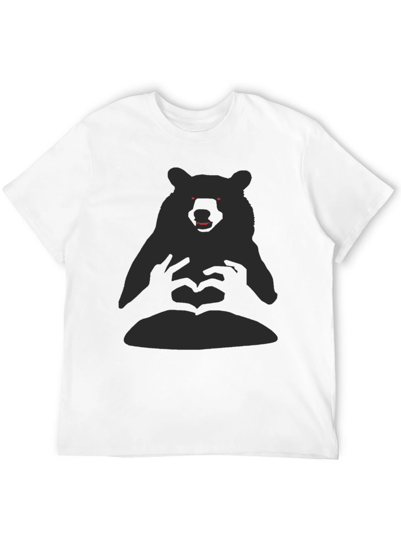 Bear Heart Hands Graphic Tee - Black