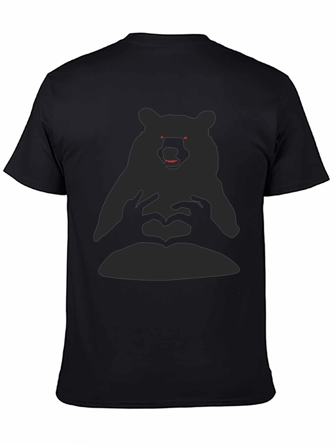 Bear Heart Hands Graphic Tee - Black