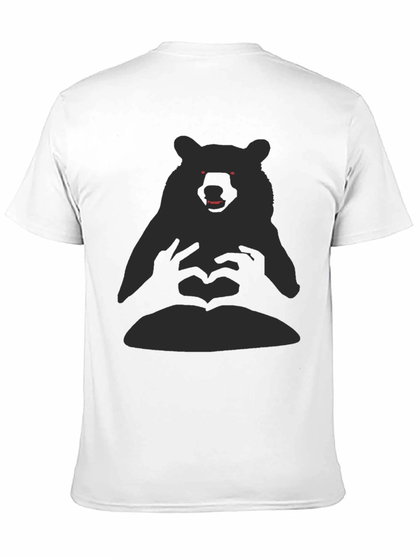 Bear Heart Hands Graphic Tee - Black