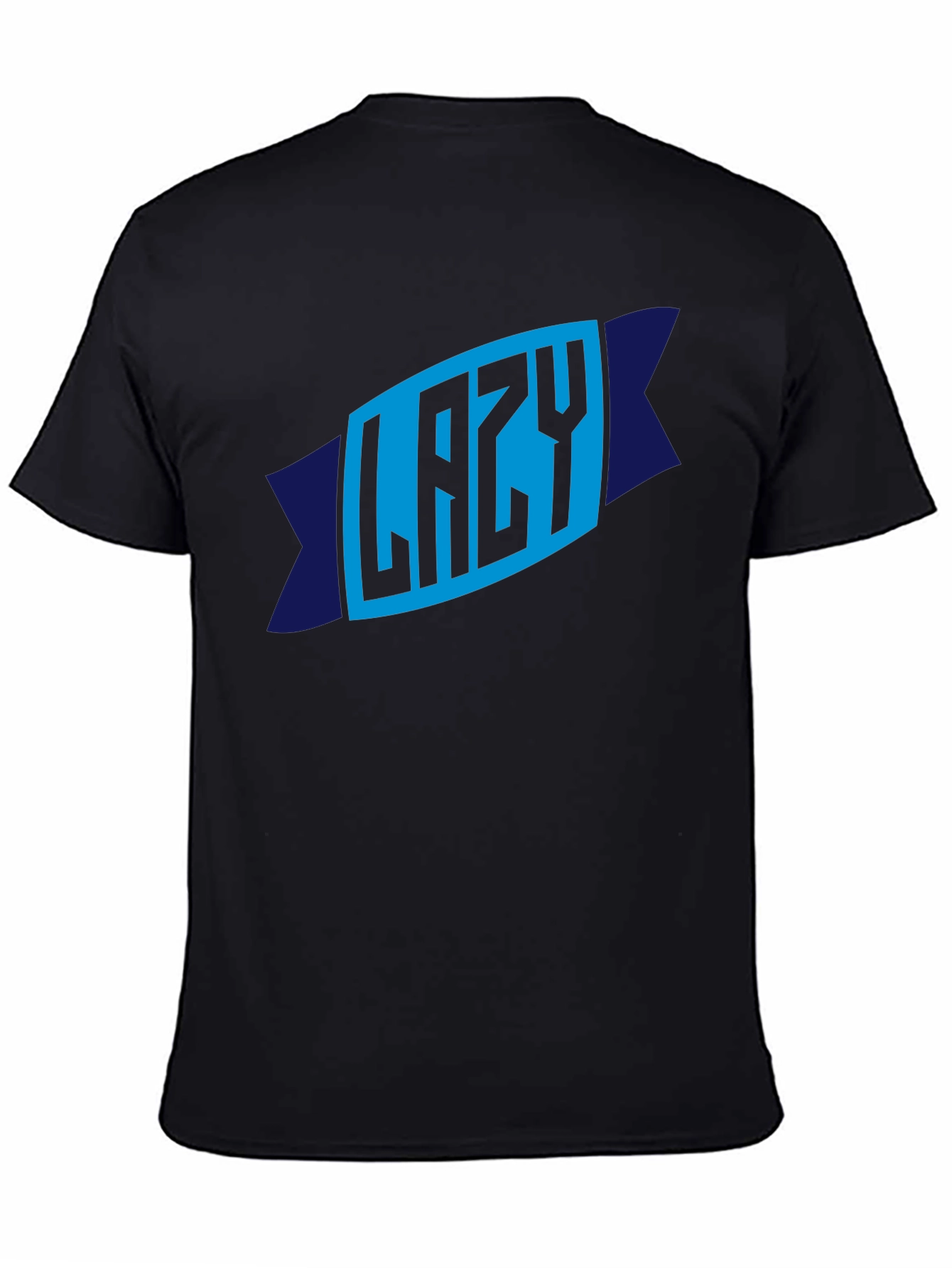 Lazy Graphic Tee - Mens Crew Neck Black T-Shirt