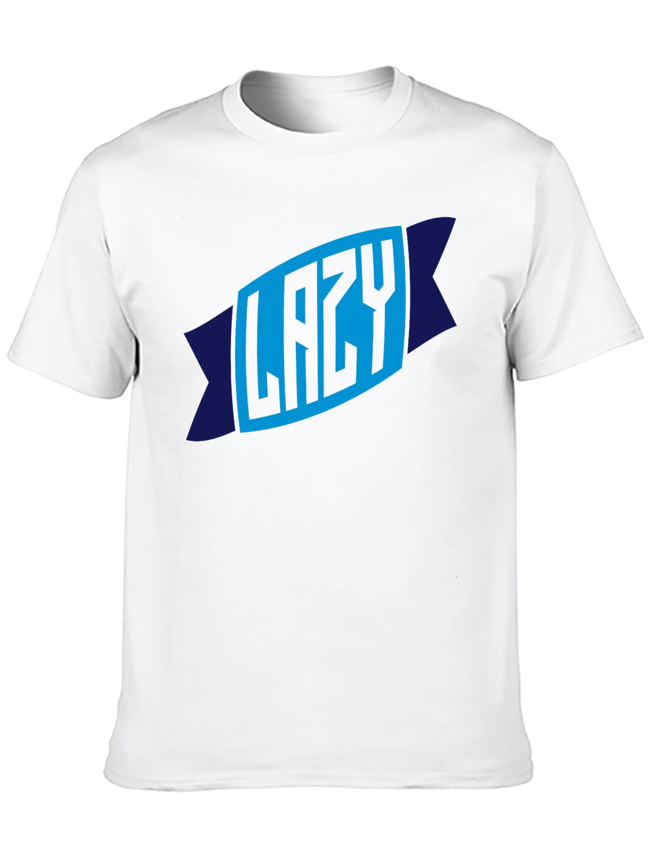 Lazy Graphic Tee - Mens Crew Neck Black T-Shirt