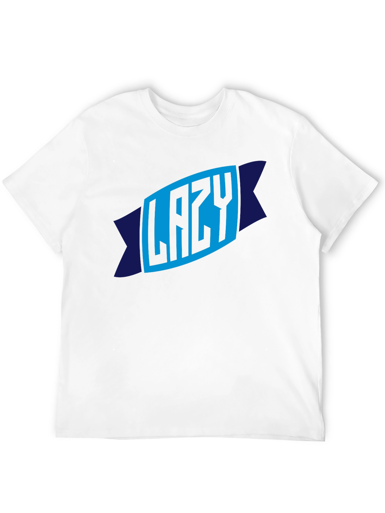 Lazy Graphic Tee - Mens Crew Neck Black T-Shirt