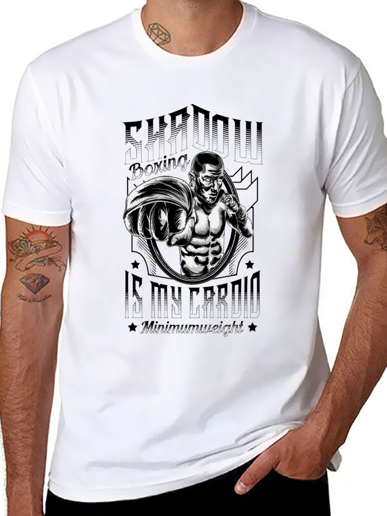 Shadow Boxing Graphic Tee - Workout Cardio T-Shirt