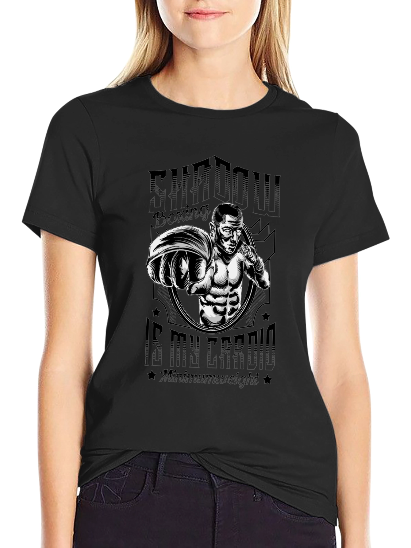 Shadow Boxing Graphic Tee - Workout Cardio T-Shirt