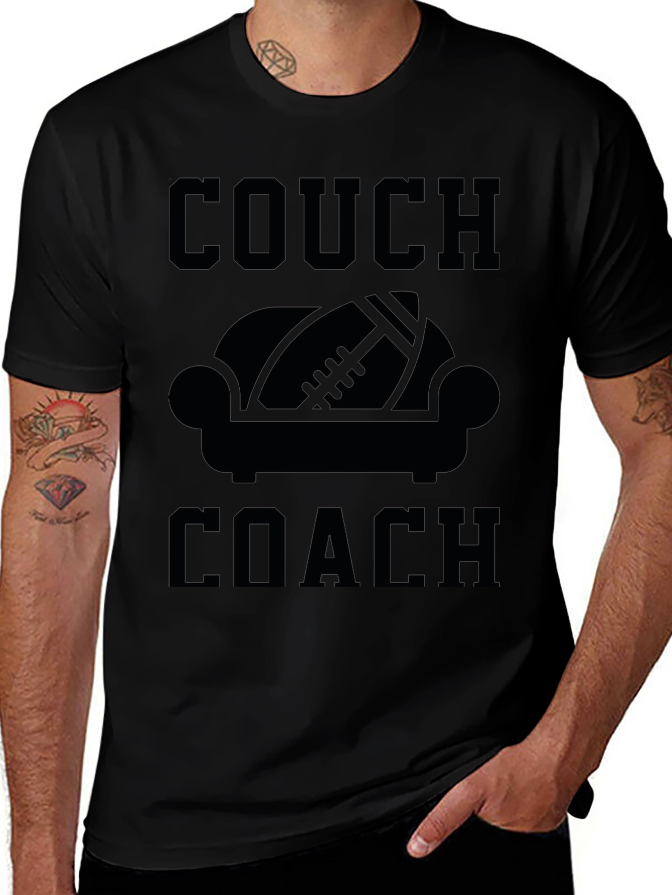 Couch Coach Graphic T-Shirt - Football Fan Tee