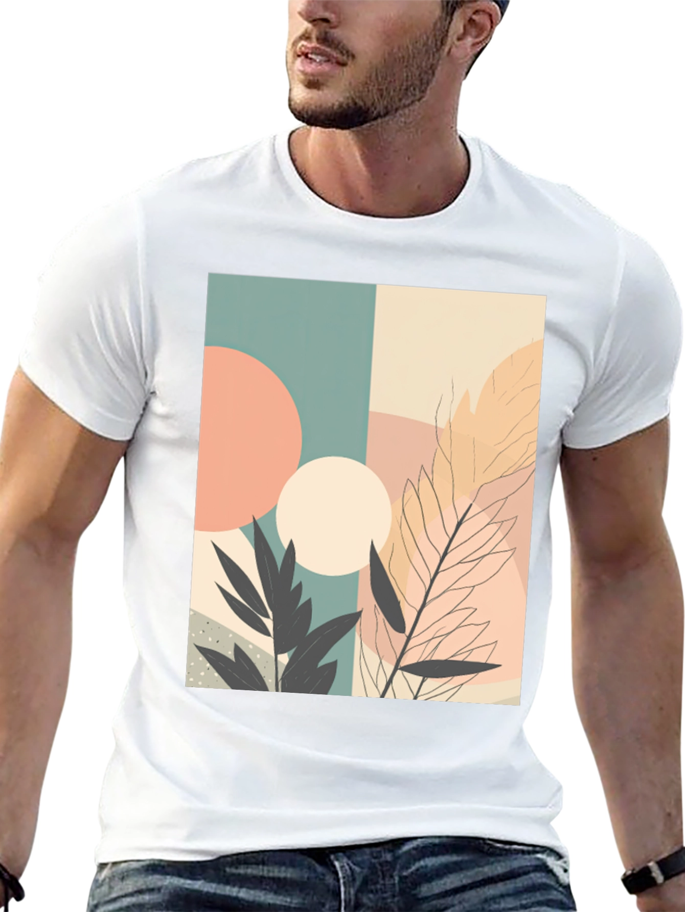 Modern Abstract Art Graphic Tee - Stylish & Unique