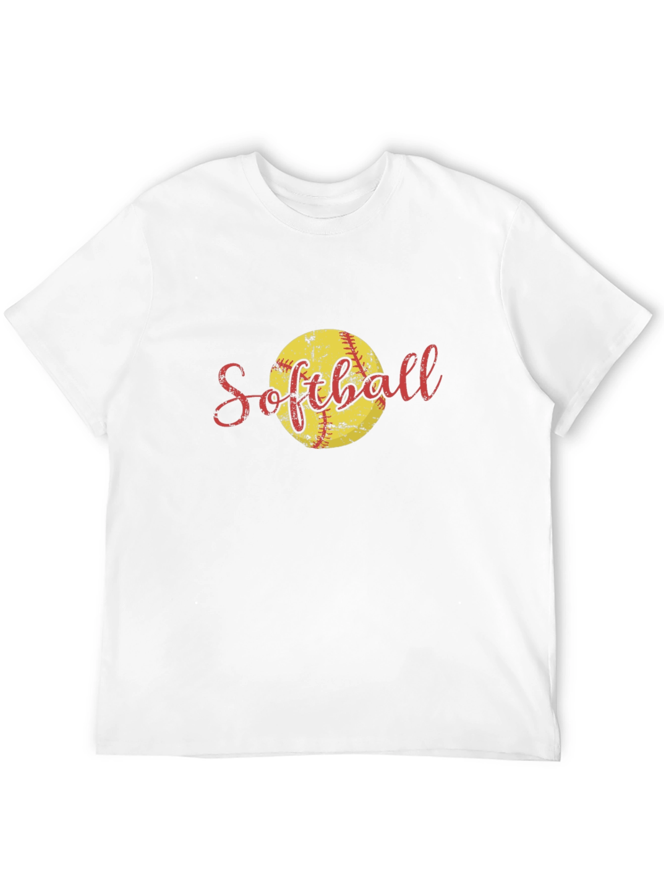 Distressed Softball Graphic Tee - Black