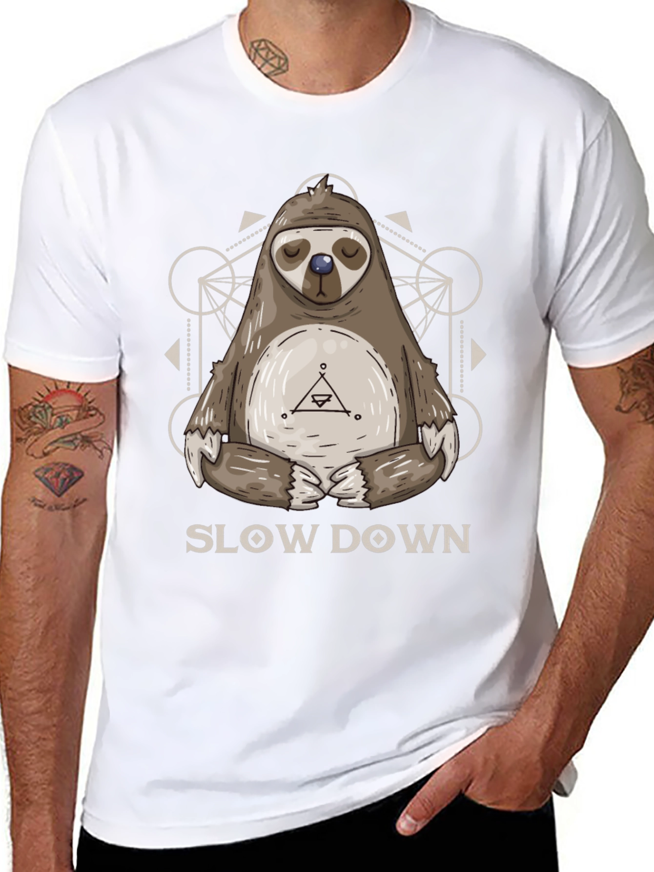 Relaxed Sloth Graphic Tee - Slow Down Shirt