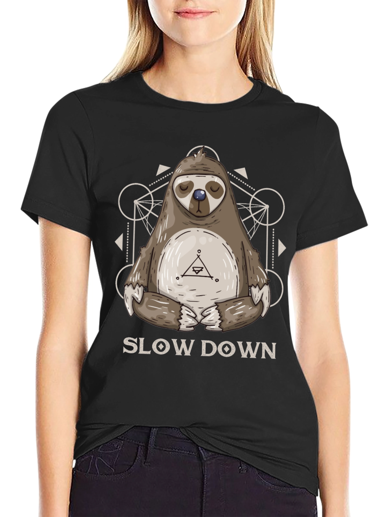 Relaxed Sloth Graphic Tee - Slow Down Shirt