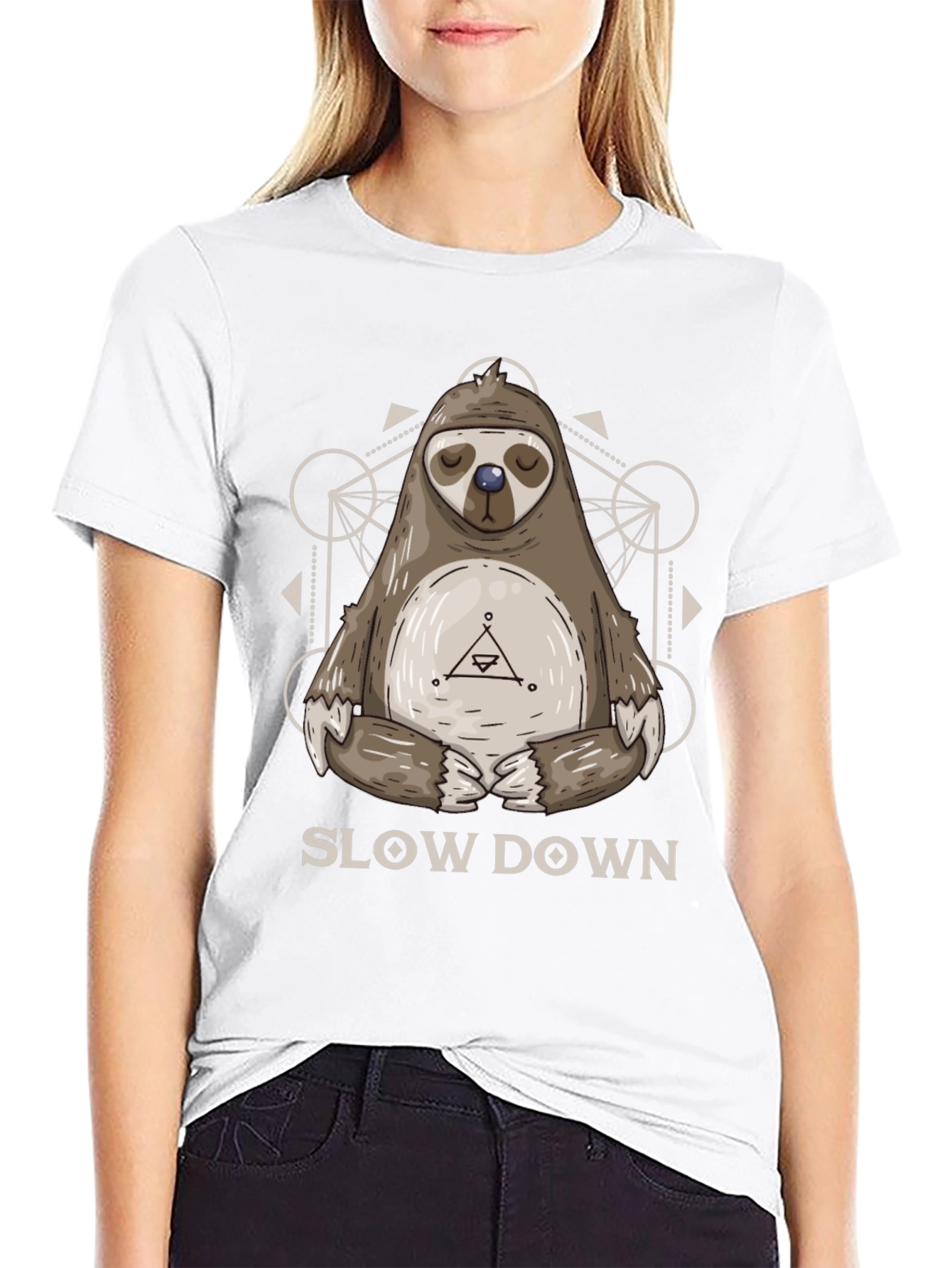 Relaxed Sloth Graphic Tee - Slow Down Shirt