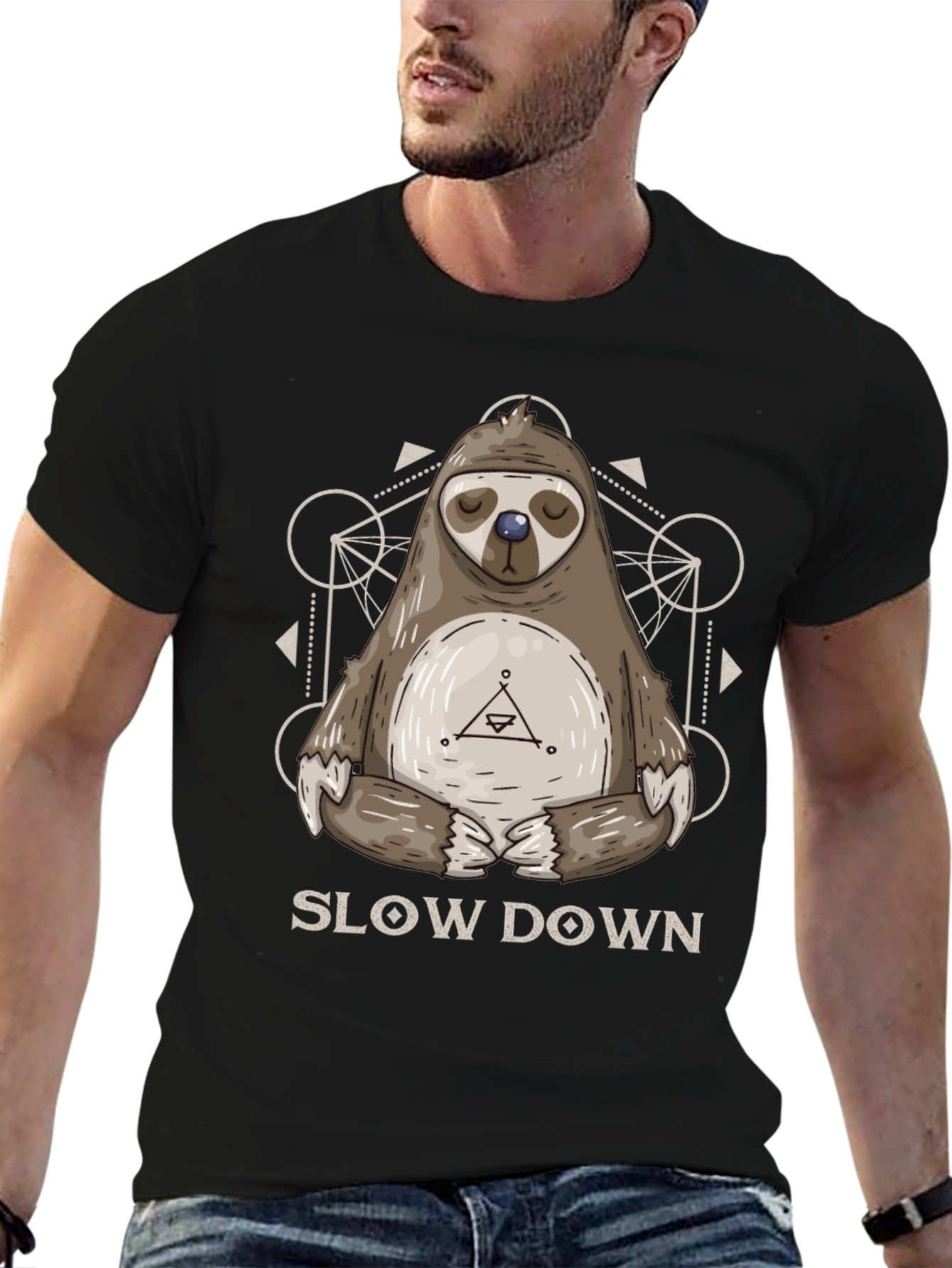 Relaxed Sloth Graphic Tee - Slow Down Shirt