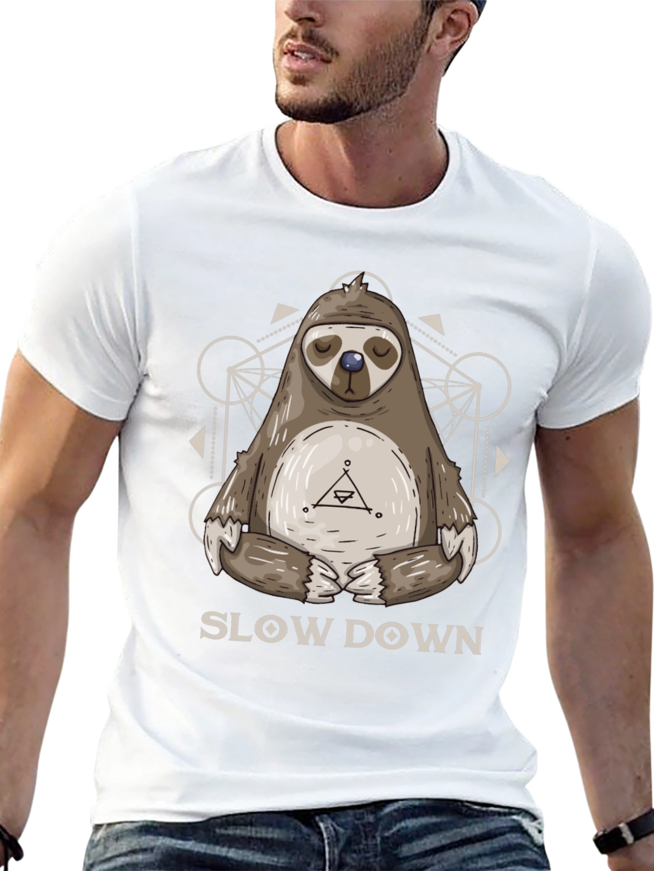 Relaxed Sloth Graphic Tee - Slow Down Shirt