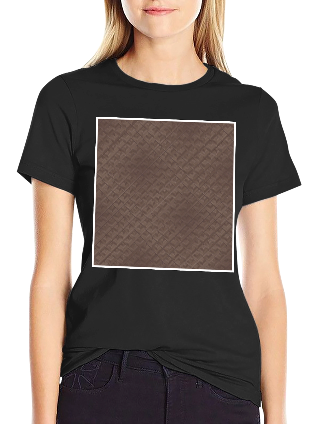 Modern Plaid Tee - Classic Black Cotton Comfort