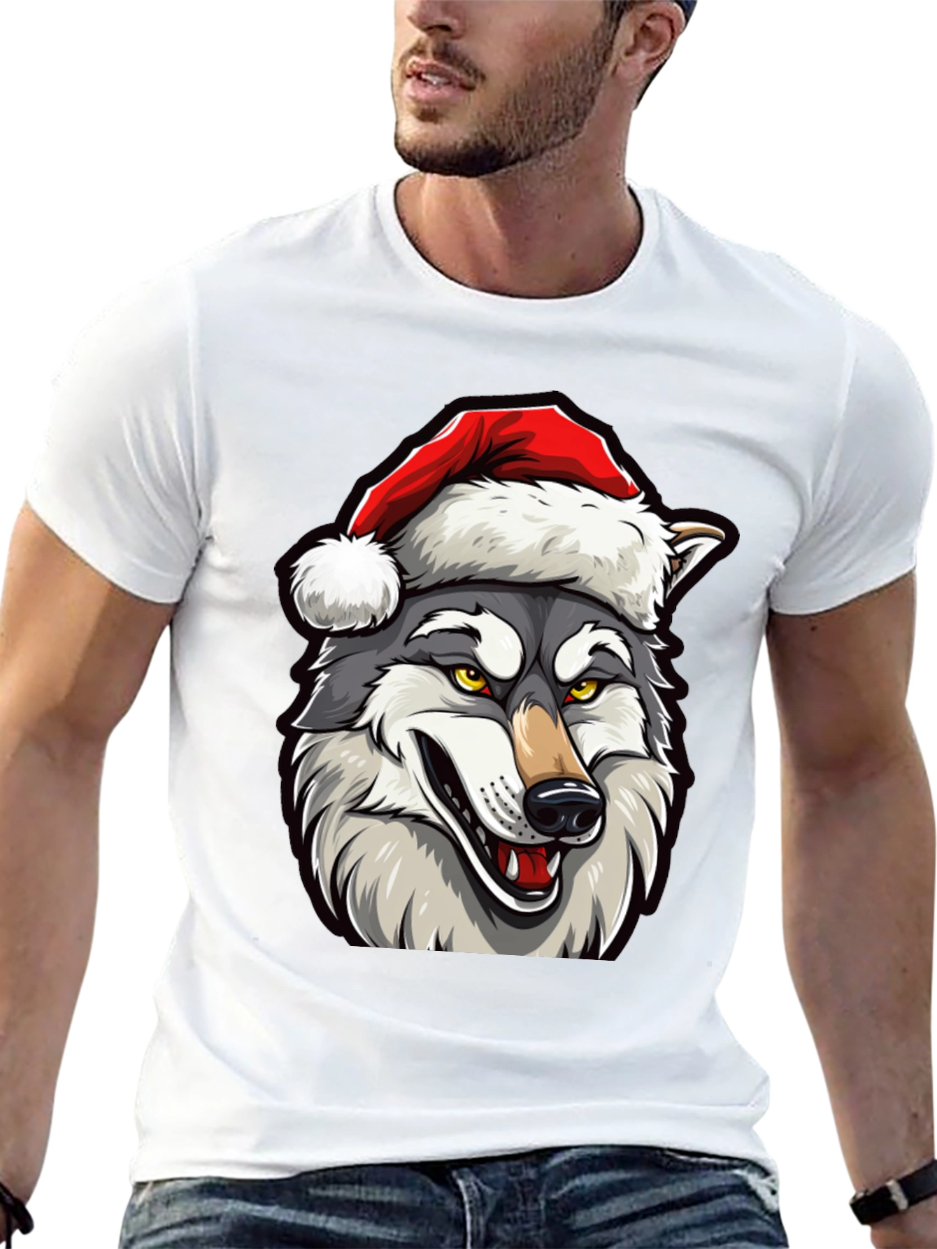 Wolf Christmas T-Shirt - Holiday Apparel