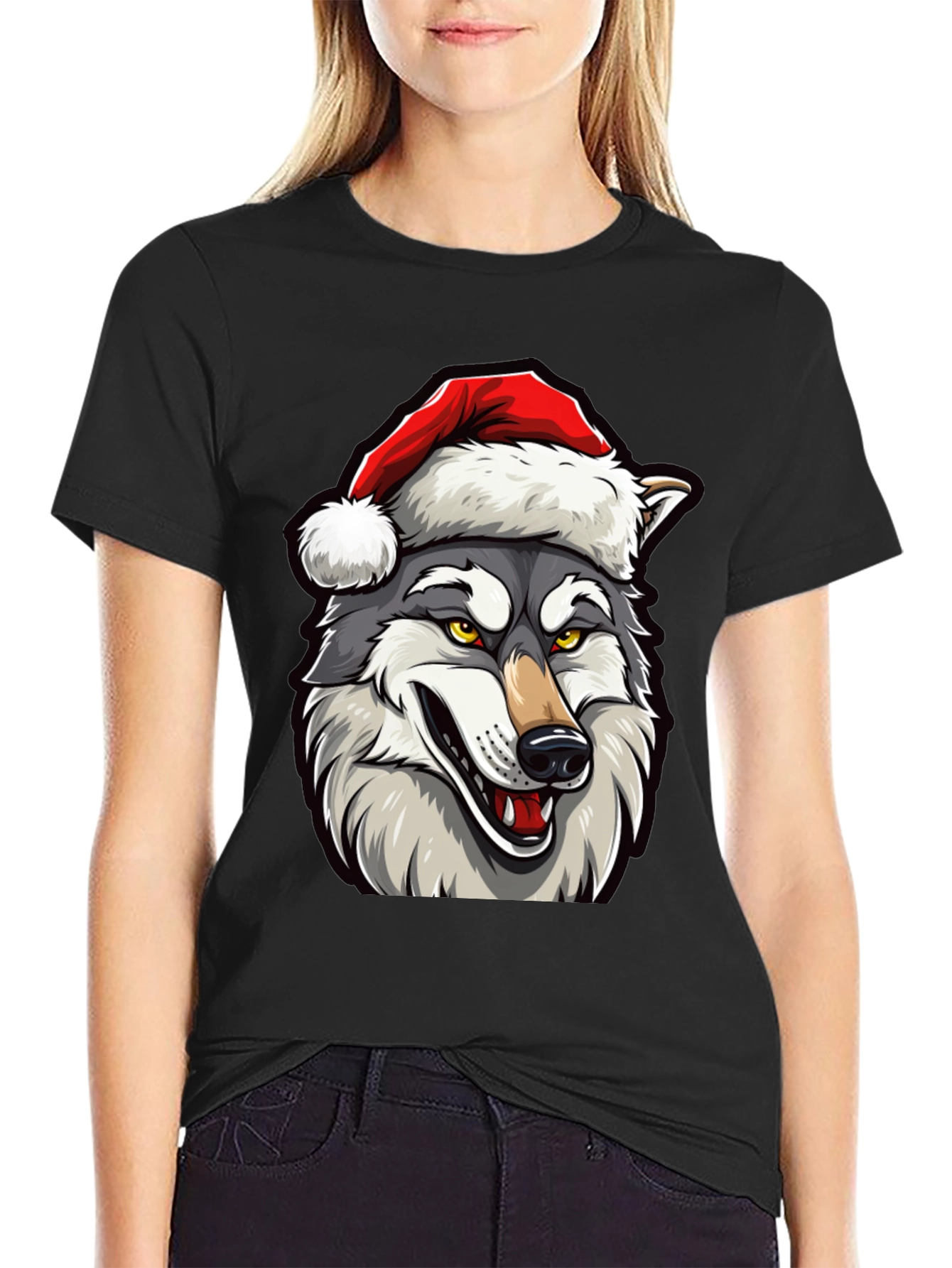Wolf Christmas T-Shirt - Holiday Apparel
