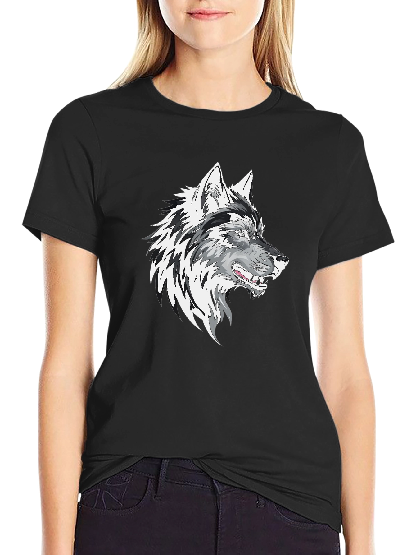 Wolf Graphic Print Mens T-Shirt