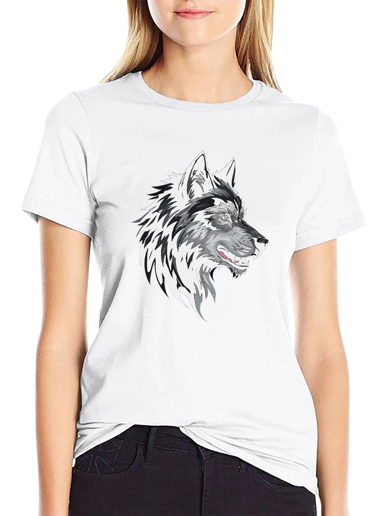 Wolf Graphic Print Mens T-Shirt
