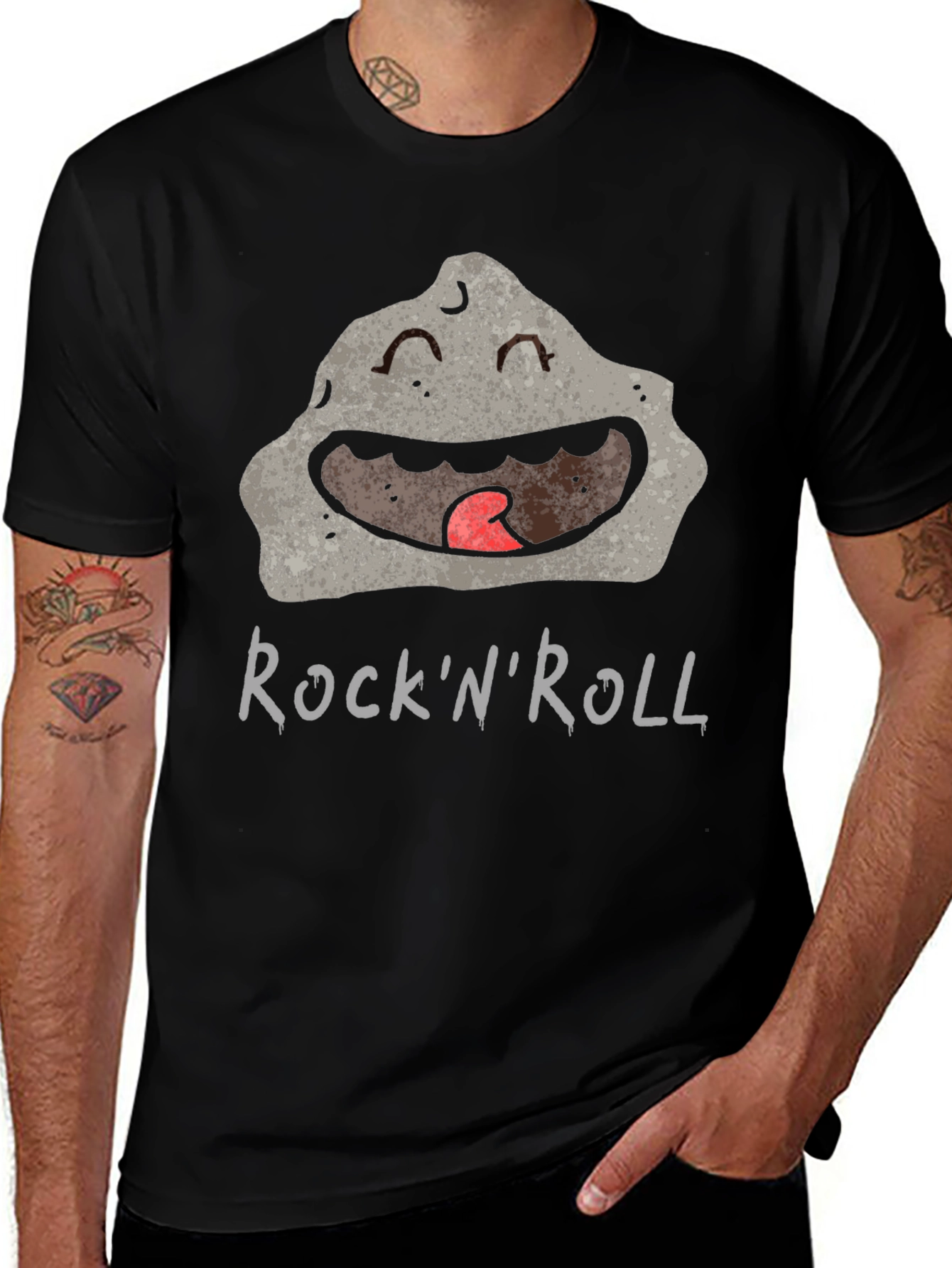 RocknRoll Cartoon Rock Graphic Tee