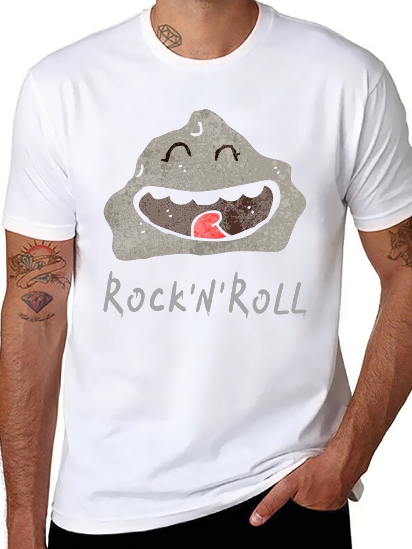 RocknRoll Cartoon Rock Graphic Tee