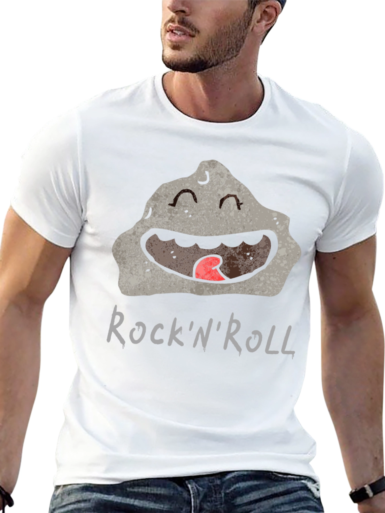 RocknRoll Cartoon Rock Graphic Tee