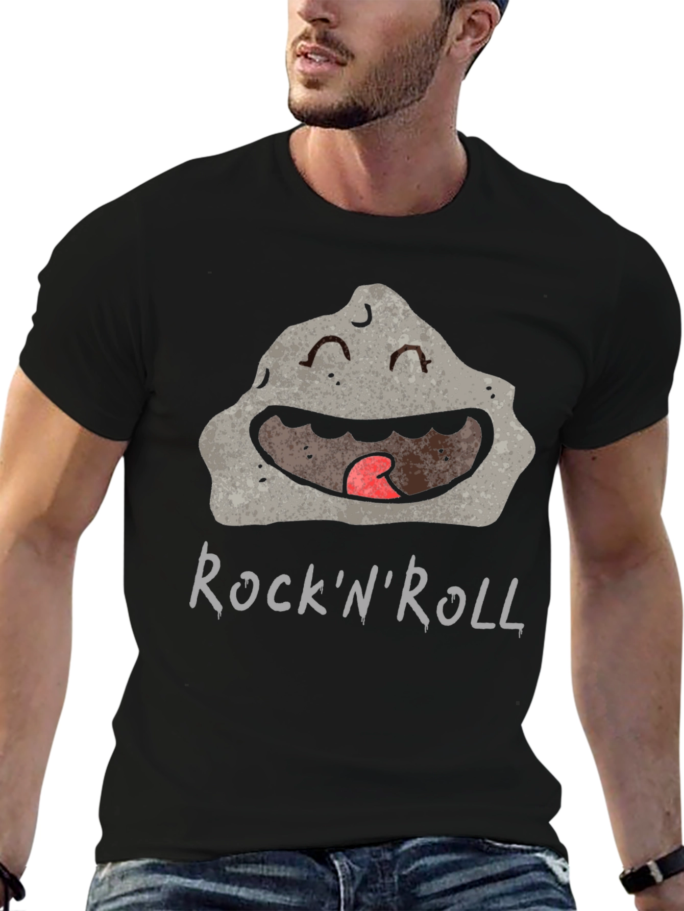 RocknRoll Cartoon Rock Graphic Tee