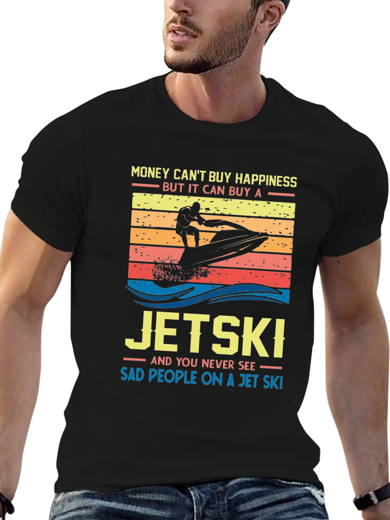 Jet Ski Happiness T-Shirt - Money Cant Buy Happiness