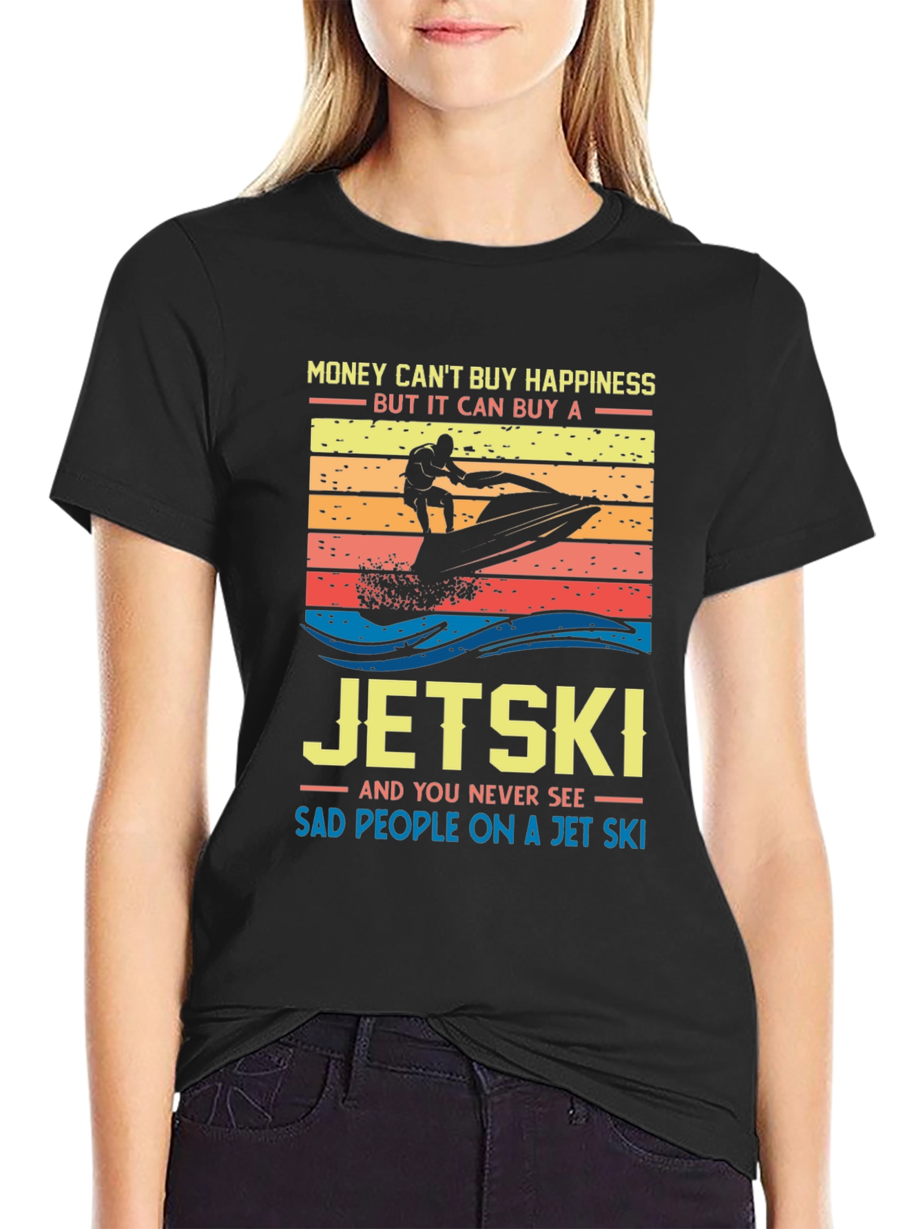 Jet Ski Happiness T-Shirt - Money Cant Buy Happiness