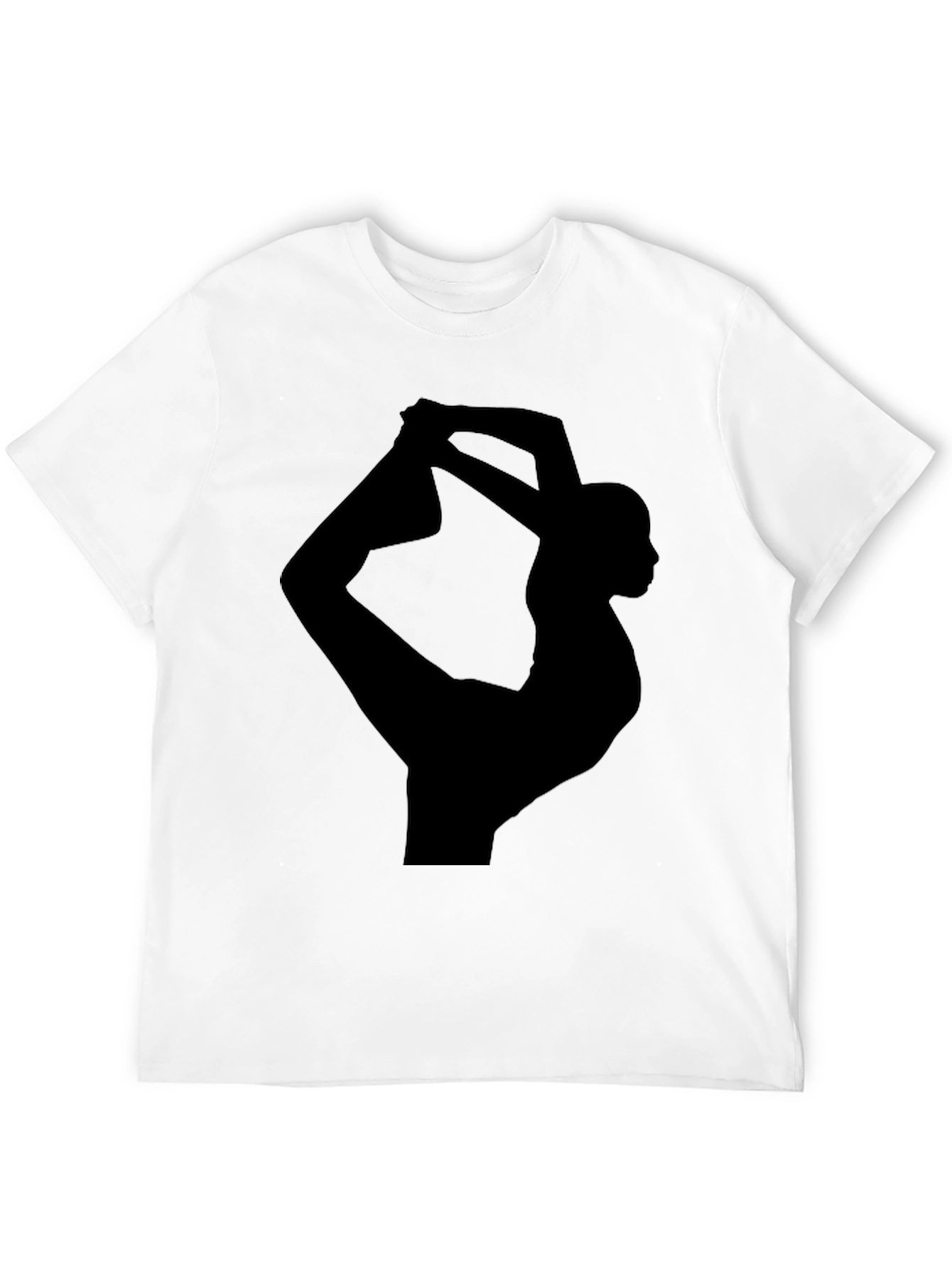 Yoga Pose Graphic Tee - Black Cotton Blend Shirt