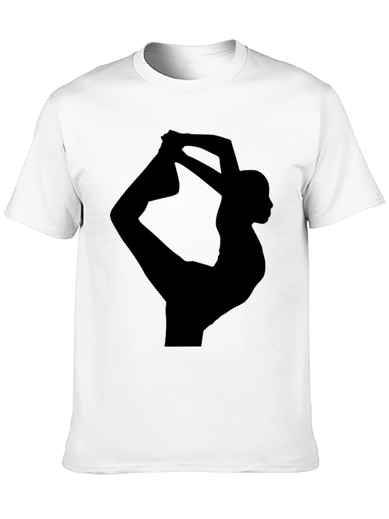 Yoga Pose Graphic Tee - Black Cotton Blend Shirt
