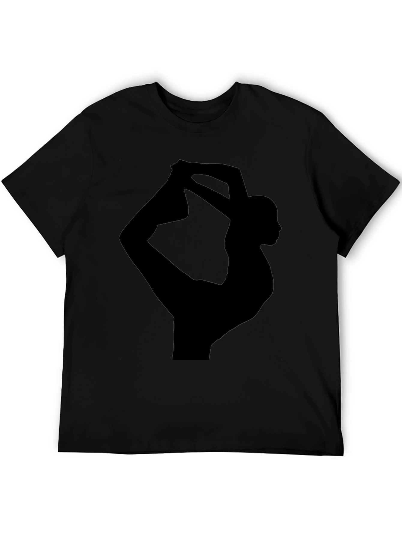 Yoga Pose Graphic Tee - Black Cotton Blend Shirt