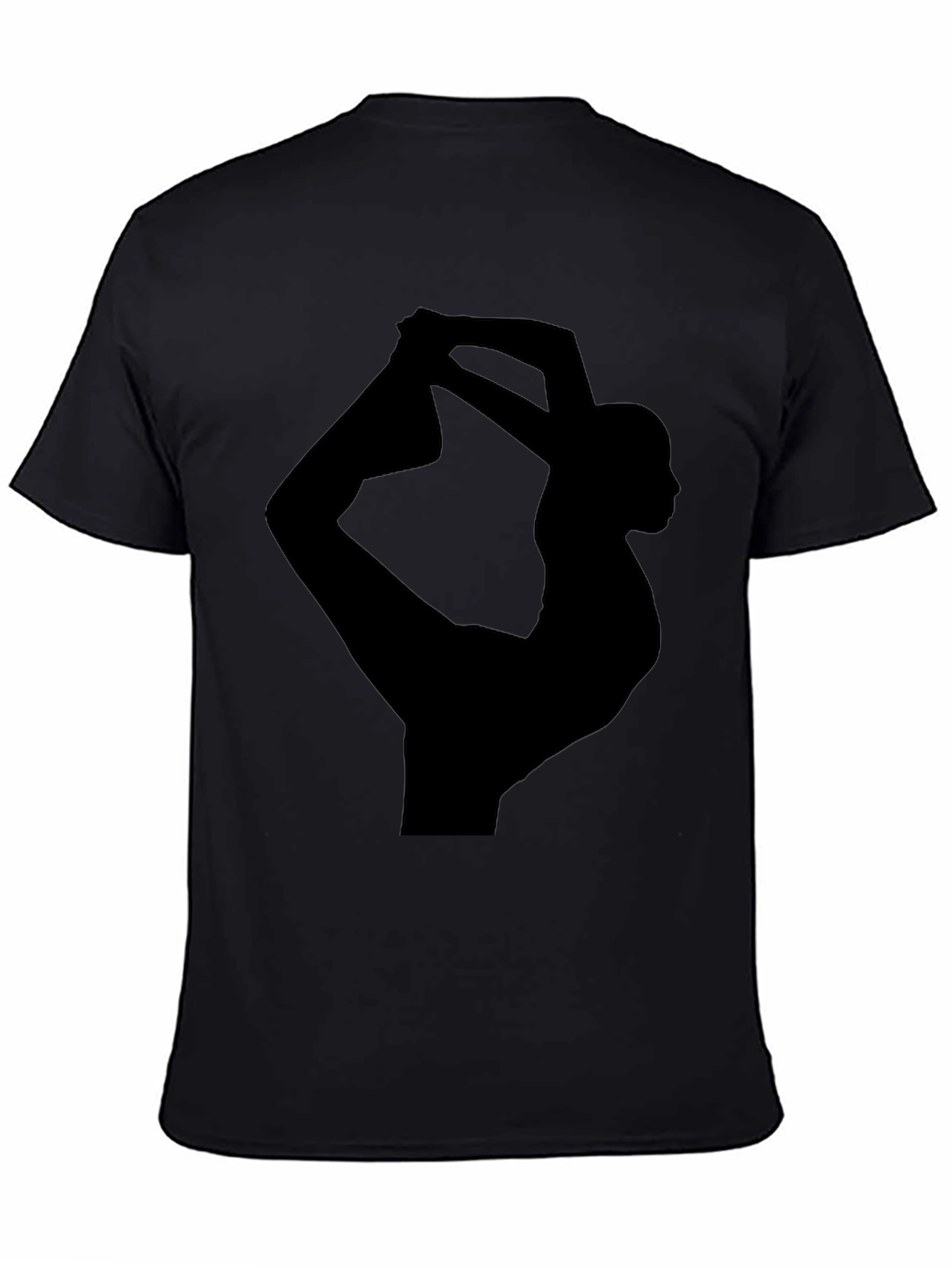 Yoga Pose Graphic Tee - Black Cotton Blend Shirt