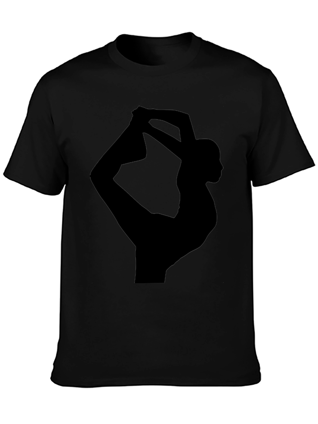 Yoga Pose Graphic Tee - Black Cotton Blend Shirt