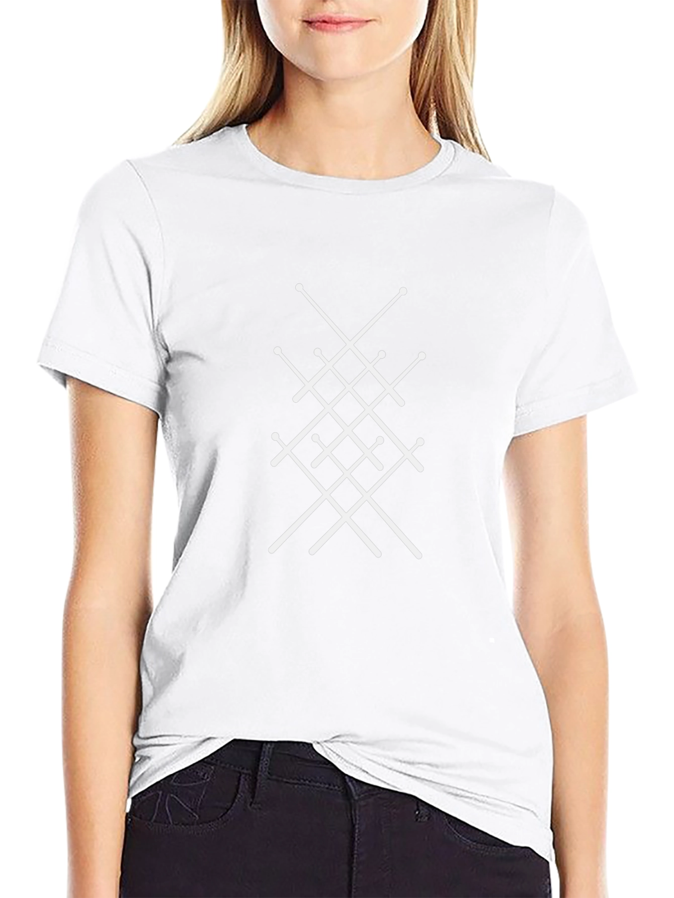 Geometric Sword Design Black T-Shirt