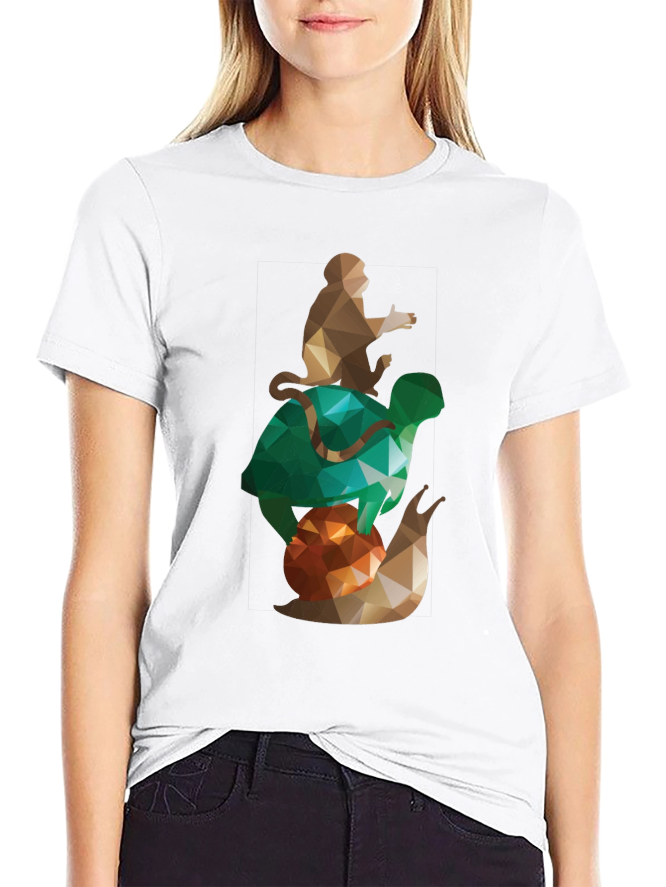 Monkey Turtle Snail Graphic T-Shirt