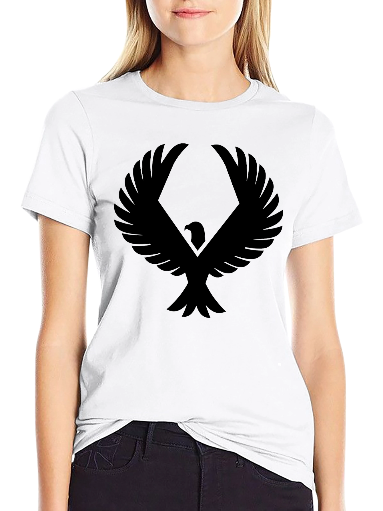 Mens Black Eagle Graphic T-Shirt