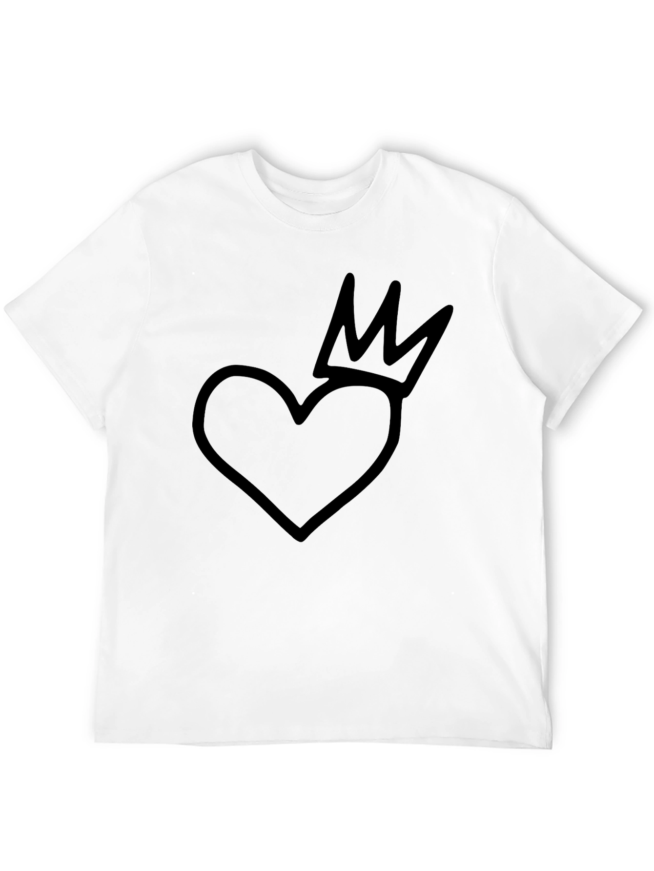 Heart with Crown Graphic Black T-Shirt