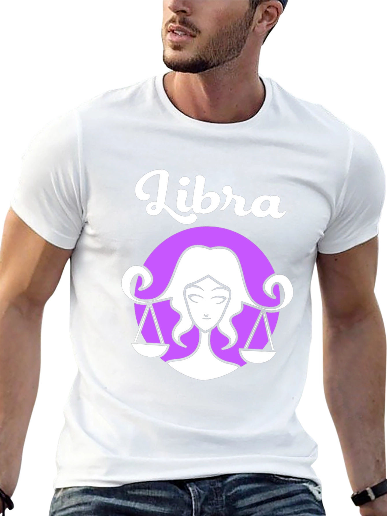Libra Zodiac Graphic Tee - Black Cotton Shirt