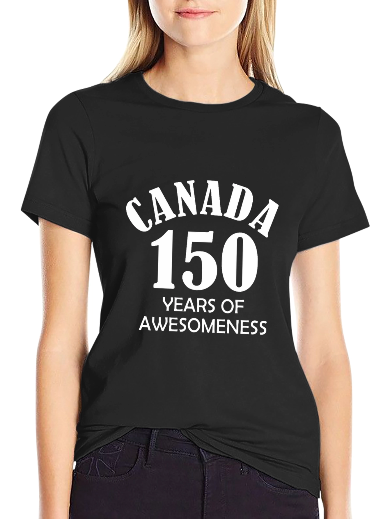 Canada 150 Years of Awesomeness Black T-Shirt