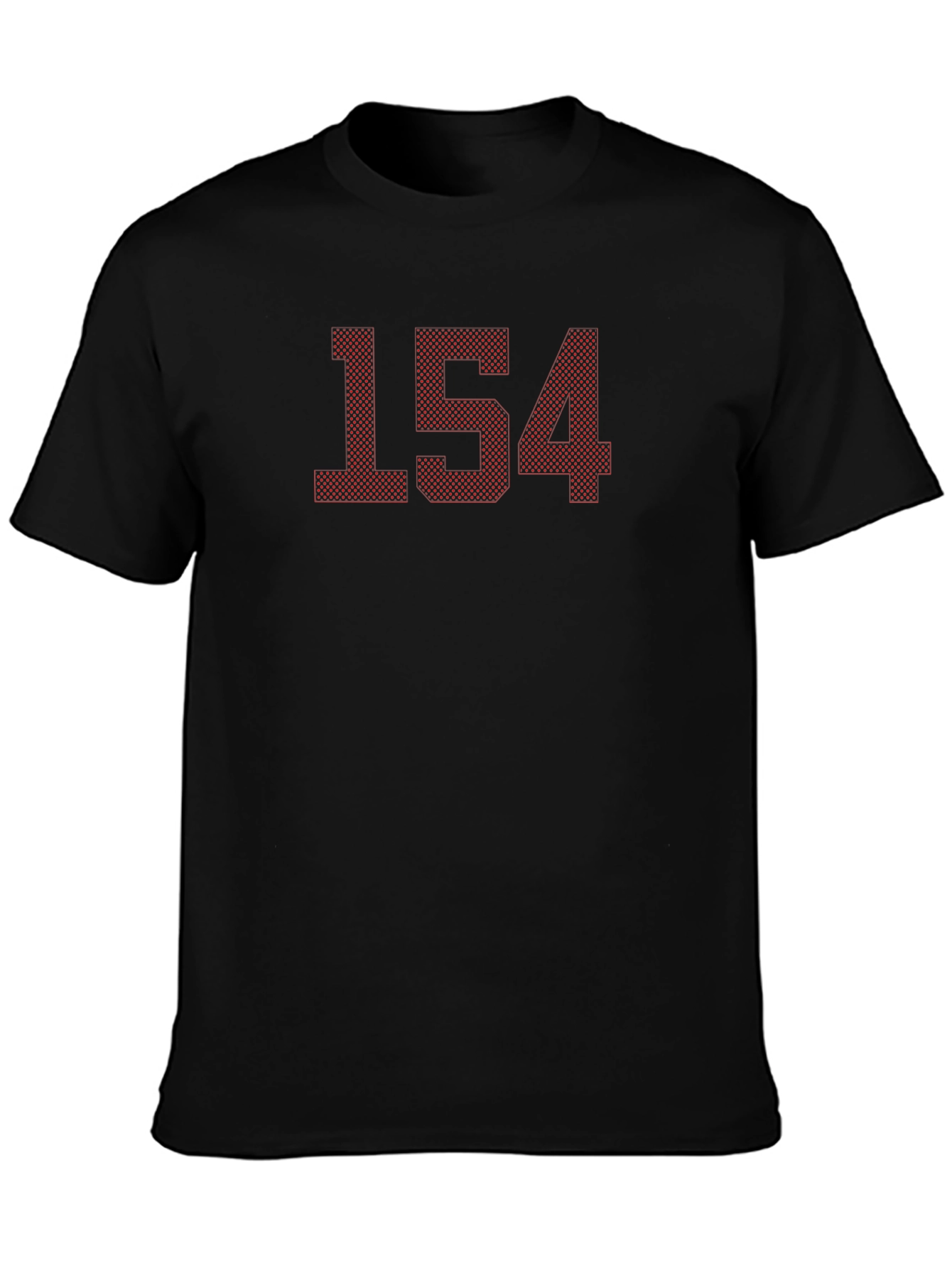Black T-Shirt with Red 154 Print