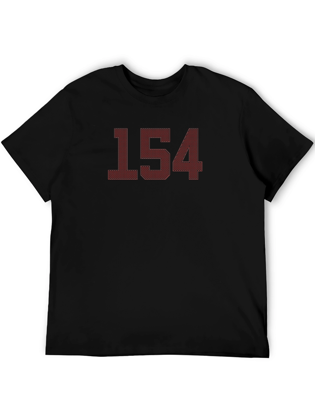 Black T-Shirt with Red 154 Print