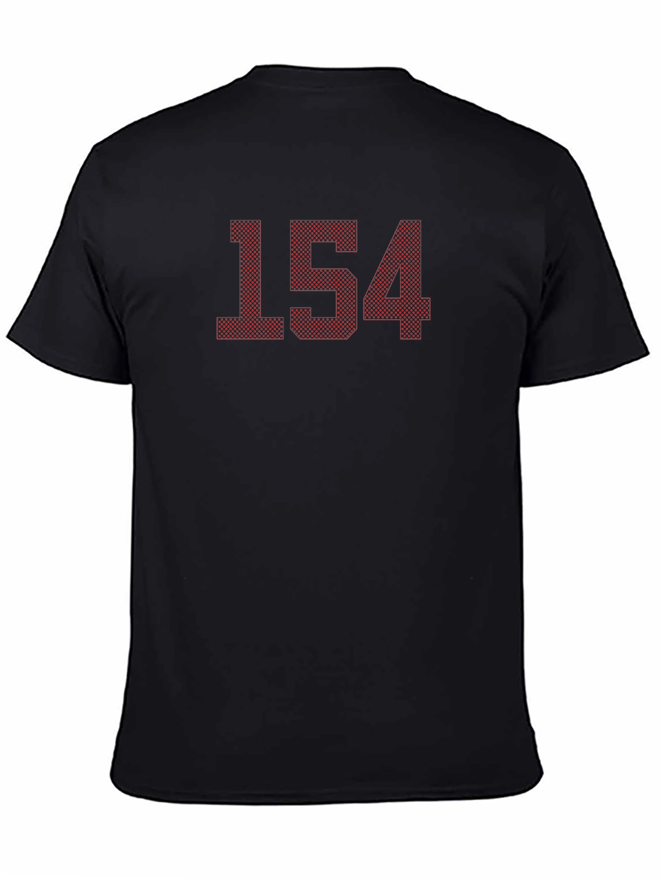 Black T-Shirt with Red 154 Print