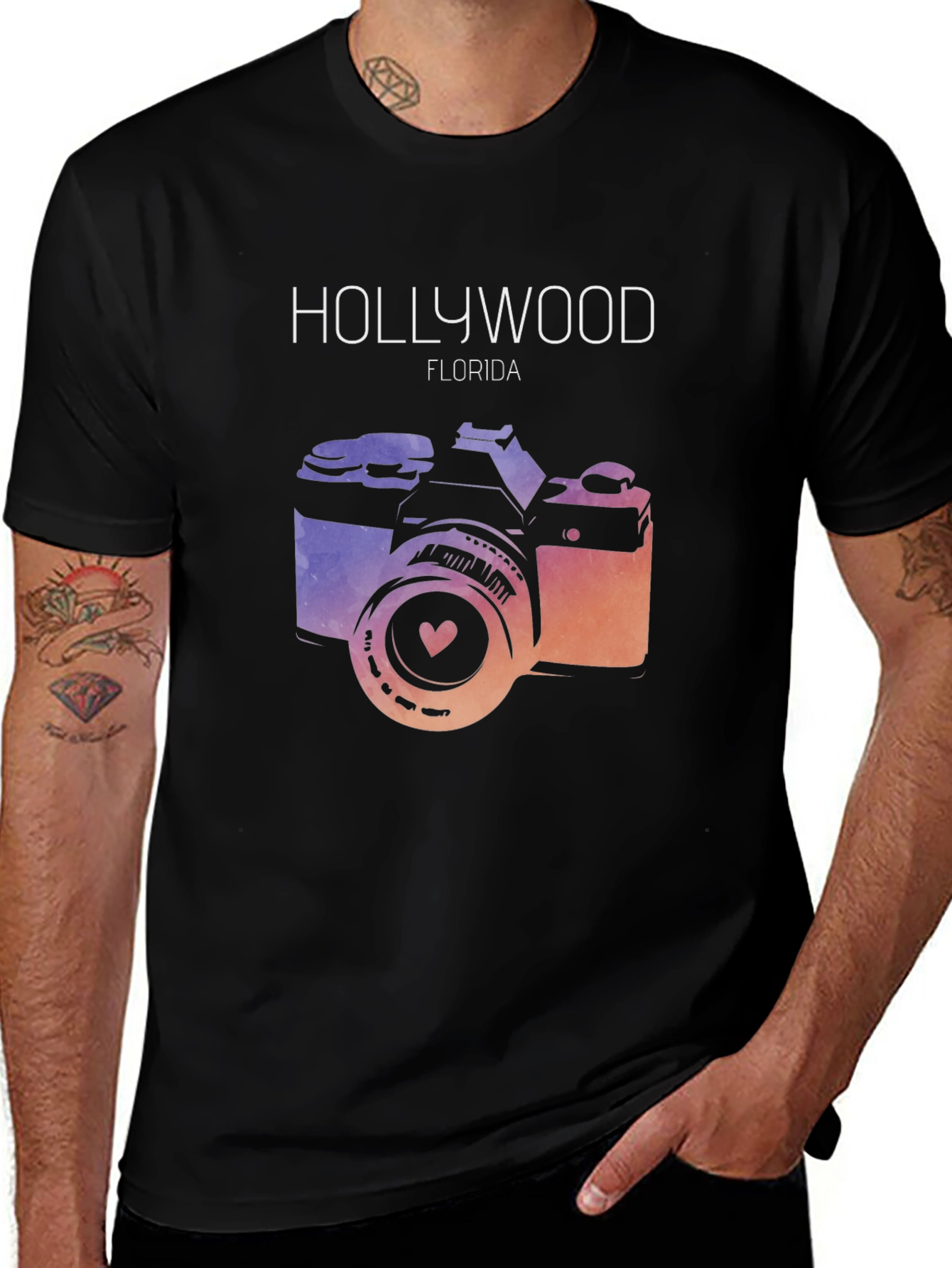Hollywood Florida Camera Graphic T-Shirt