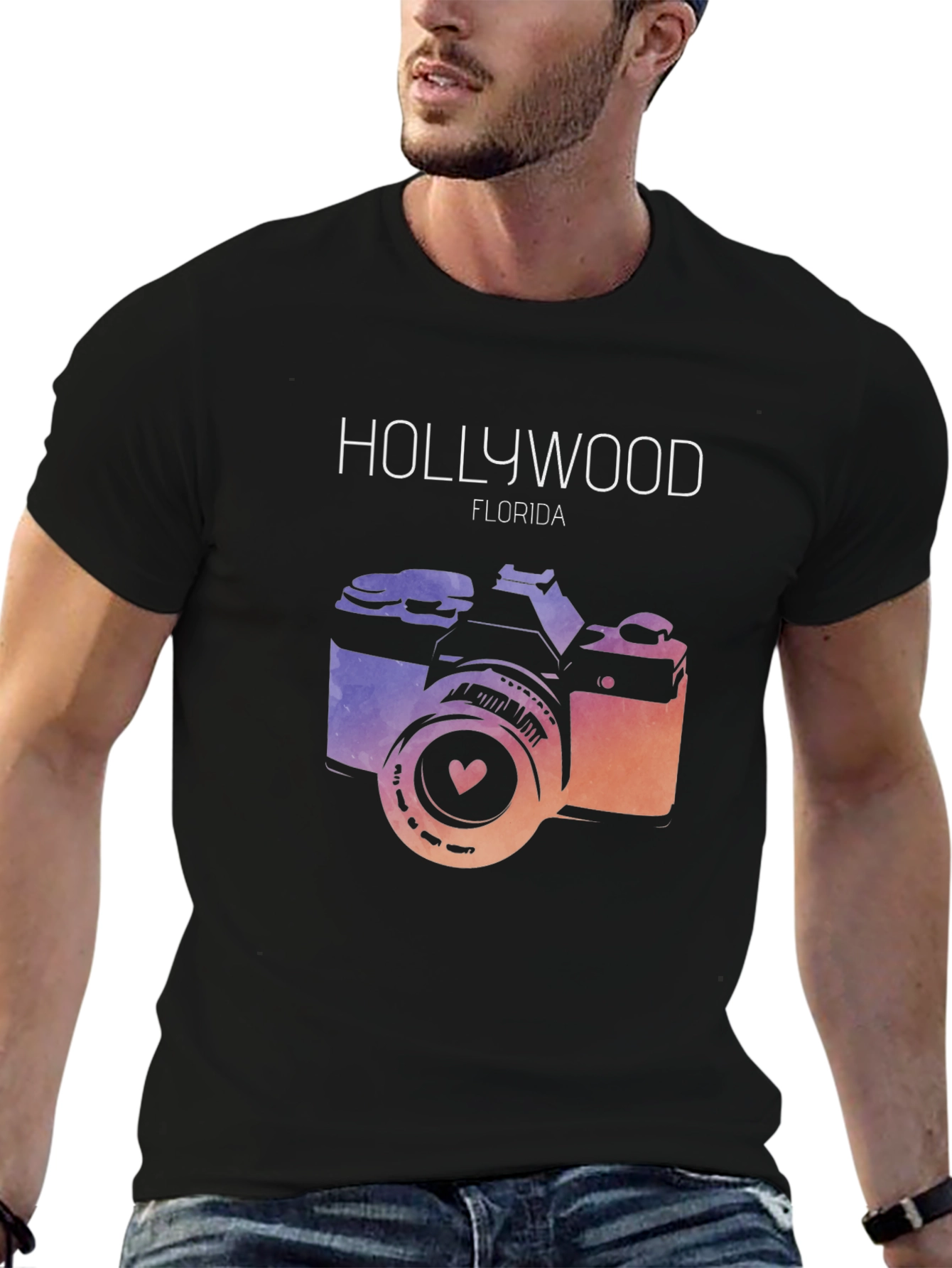 Hollywood Florida Camera Graphic T-Shirt