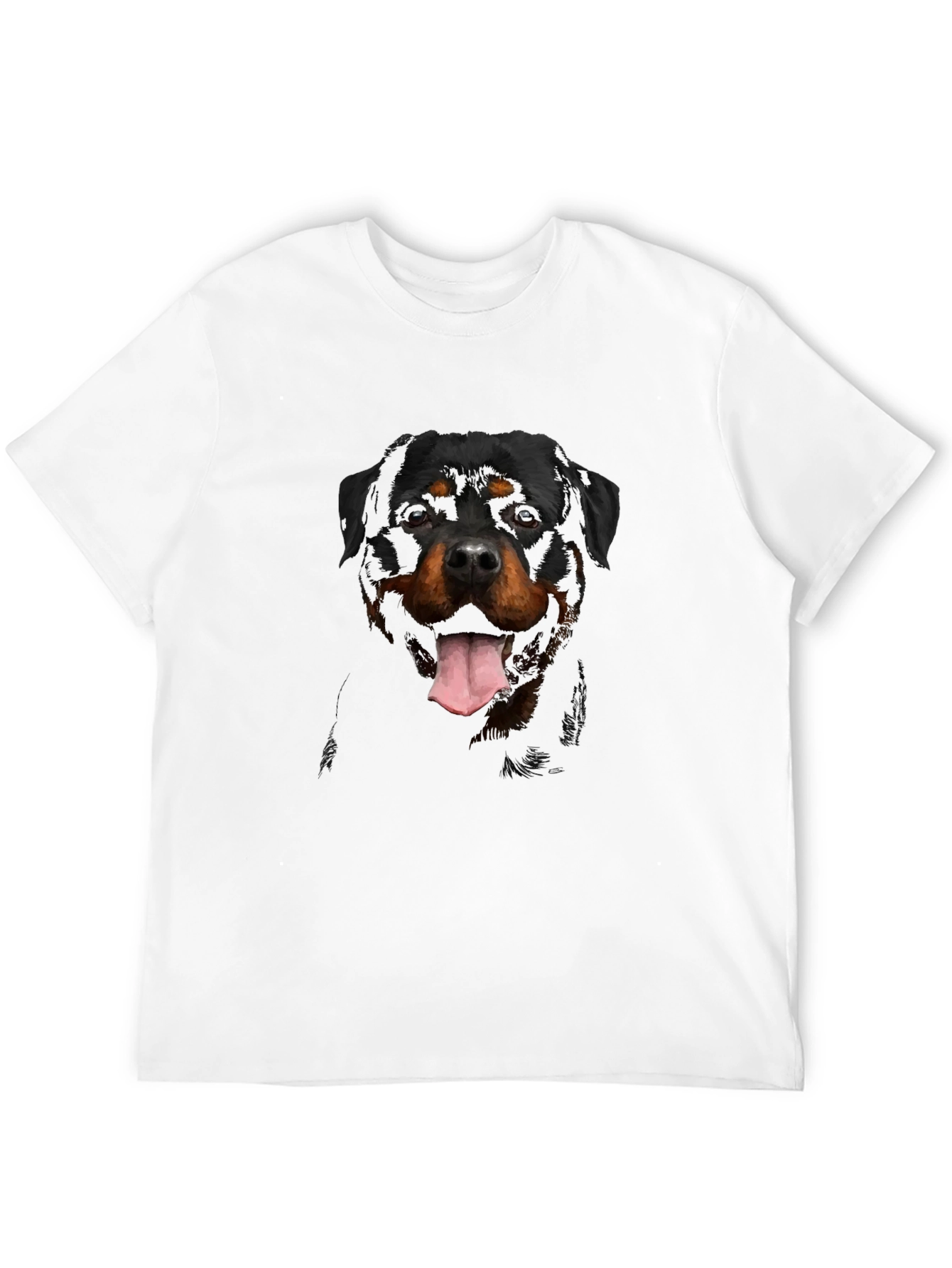 Rottweiler Dog Graphic Print Black T-Shirt