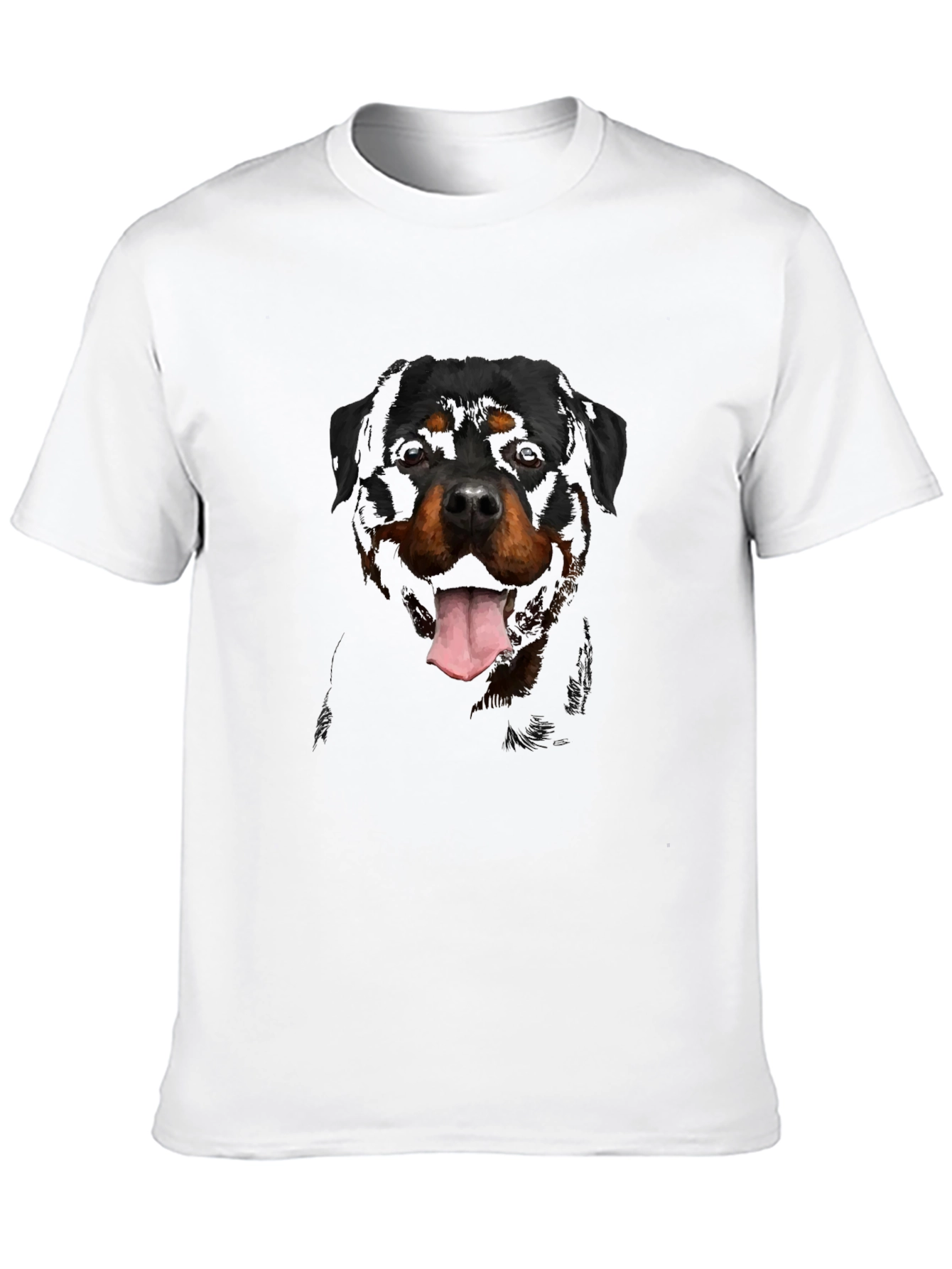 Rottweiler Dog Graphic Print Black T-Shirt