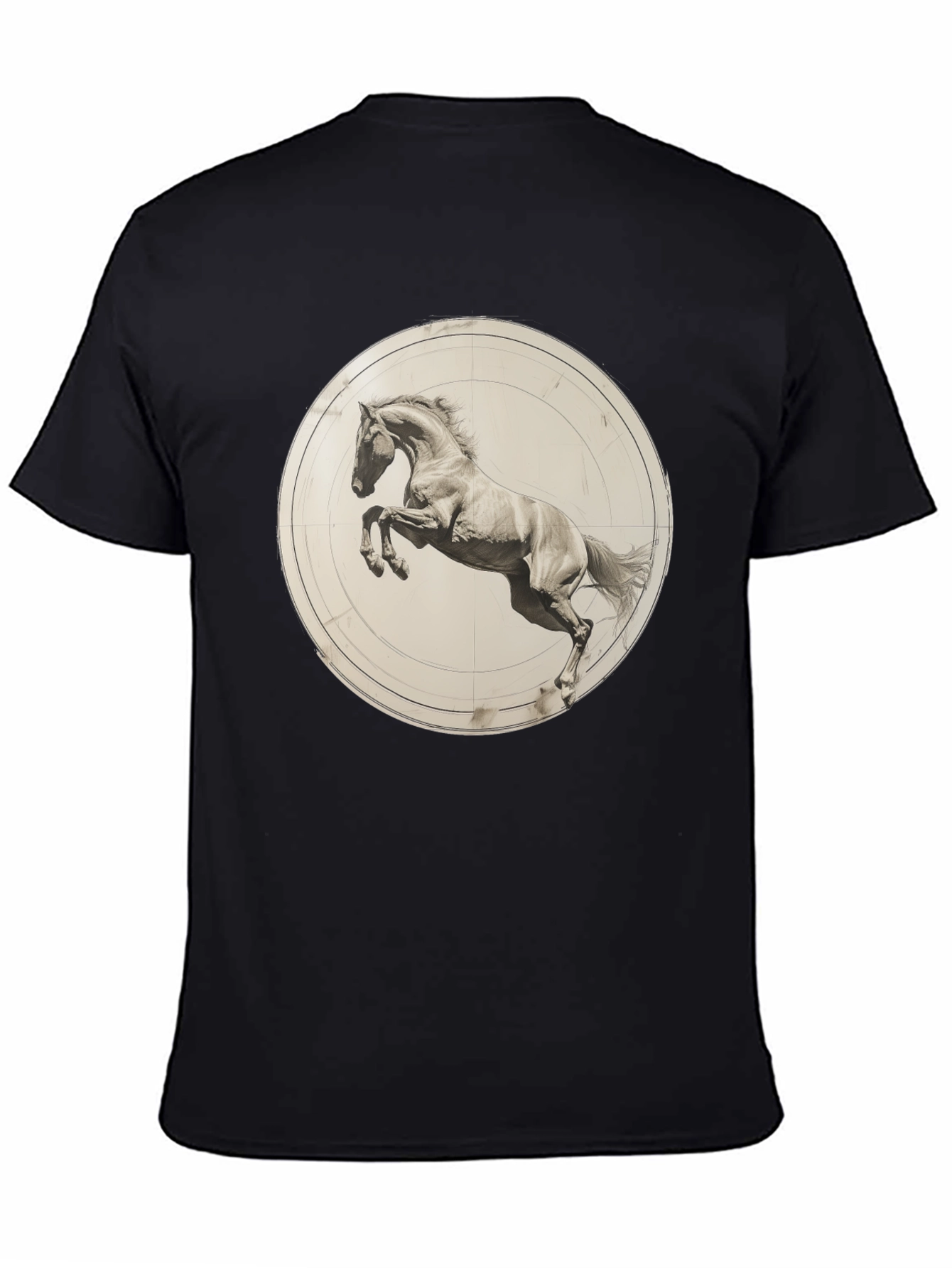 Black Tee with Horse Graphic